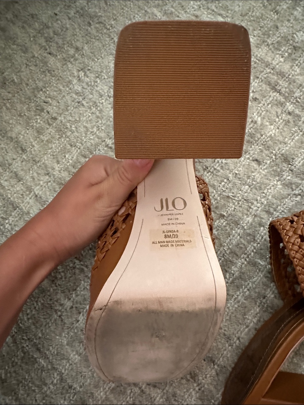 JLO Jennifer Lopez woven block-heel mules - Picture 4 of 4